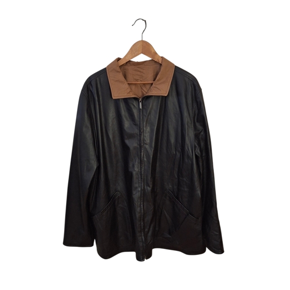 Ermenegildo Zegna Men's Reversible Black and Brown Pelle Leather Jacket_2